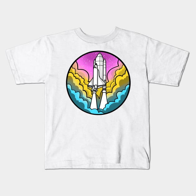 Pansexual Pride Rocket Kids T-Shirt by LivianPearl